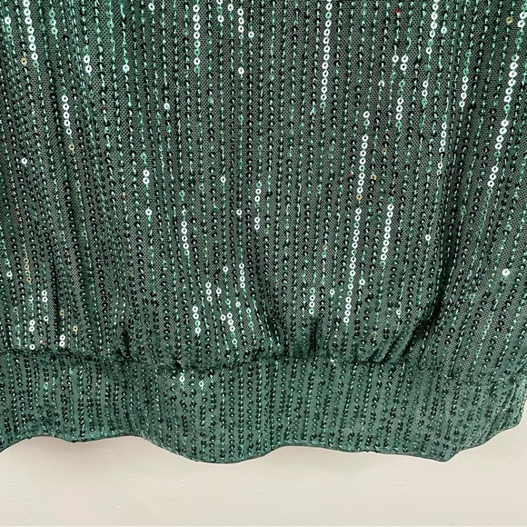 Jasambac Green Sequin Sparkly Special Occasion Top Holiday Party NYE Glam 2XL - Picture 11 of 16